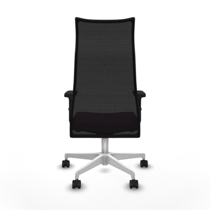 Albacete malla sincro malla negra similpiel morado brazos 2D base blanca ruedas 65 mm nailon