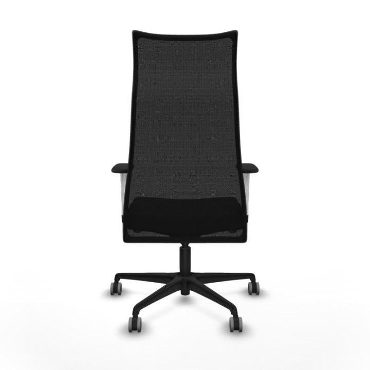 Albacete malla sincro malla negra similpiel negro brazos blancos base nailon ruedas 65mm engomadas