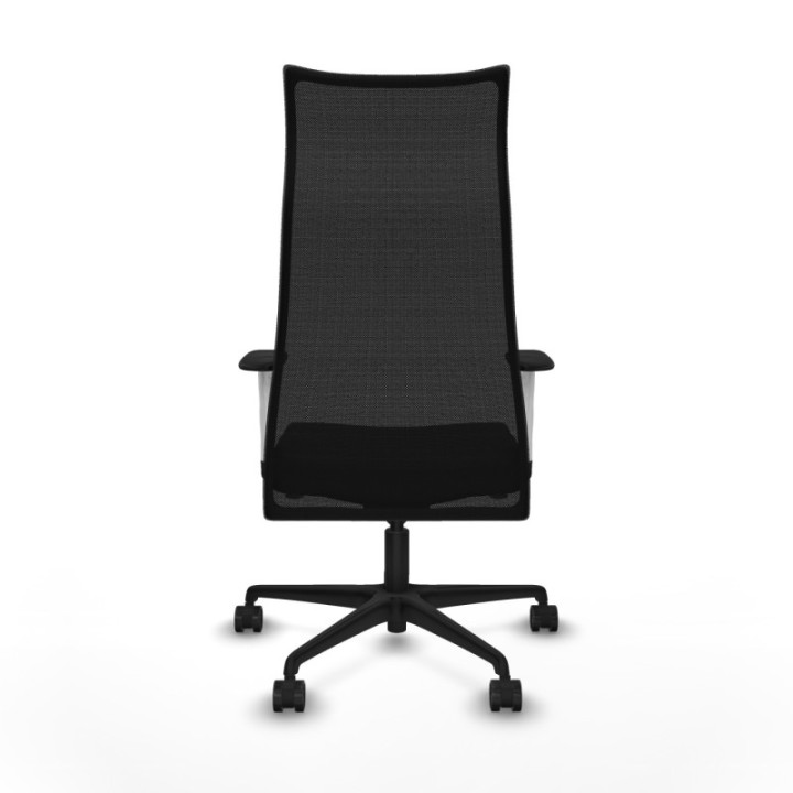 Albacete malla sincro malla negra similpiel negro brazos blancos base nailon ruedas 65 mm nailon