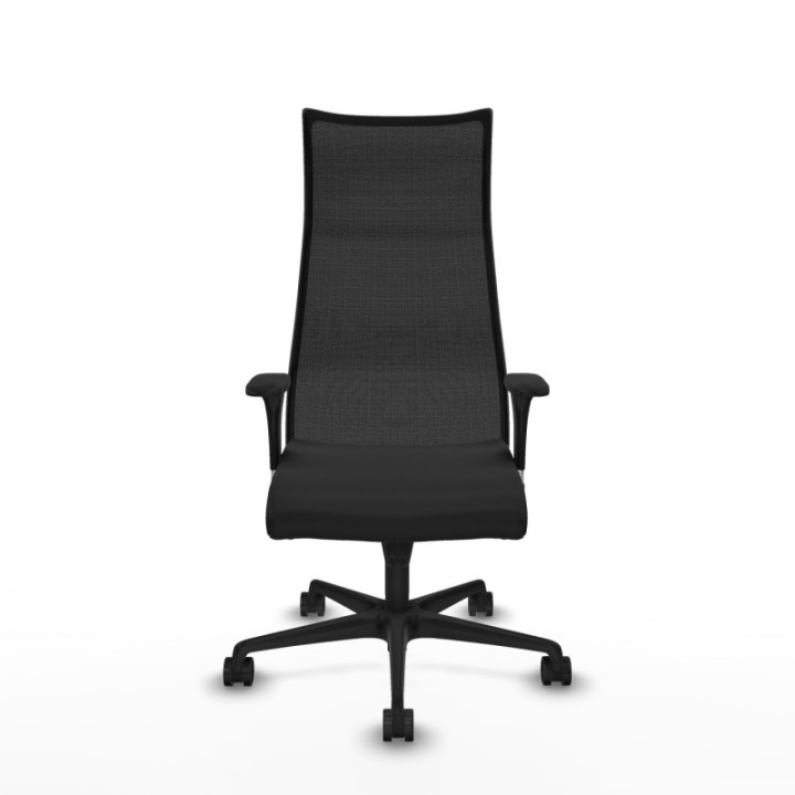 Albacete malla sincro malla negra similpiel negro brazos 1D base nailon ruedas 65 mm nailon