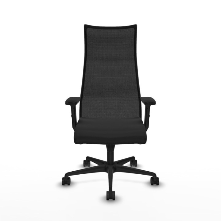 Albacete malla sincro malla negra similpiel negro brazos 2D base nailon ruedas 65 mm nailon