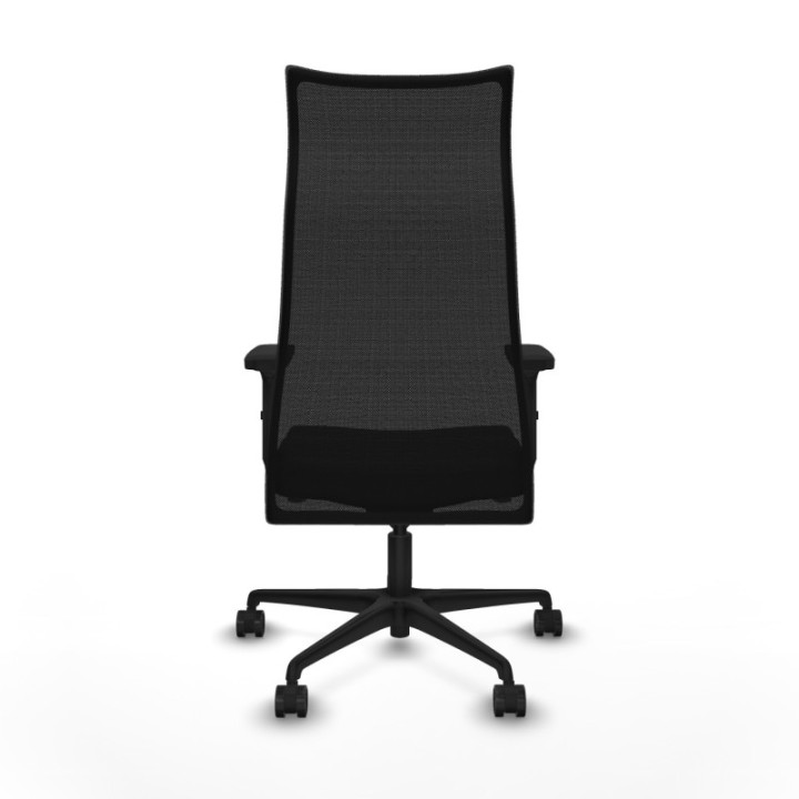 Albacete malla sincro malla negra similpiel negro brazos 2D base nailon ruedas 65 mm nailon