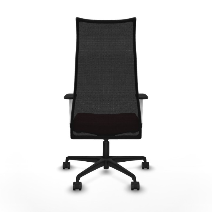 Albacete malla sincro malla negra similpiel granate brazos blancos base nailon ruedas 65 mm nailon