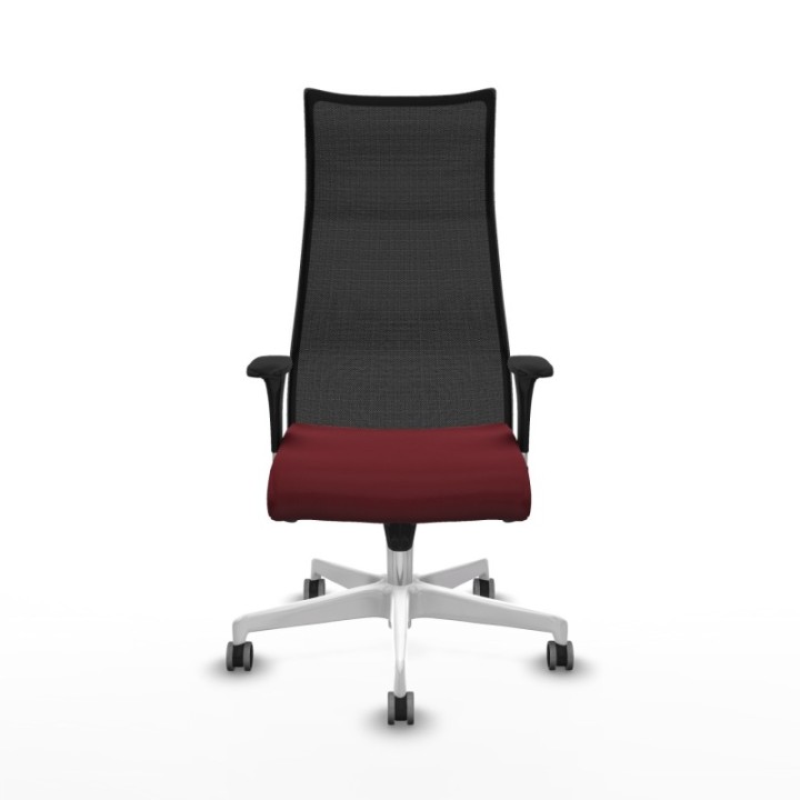 Albacete malla sincro malla negra similpiel granate brazos 1D base blanca ruedas 65mm engomadas