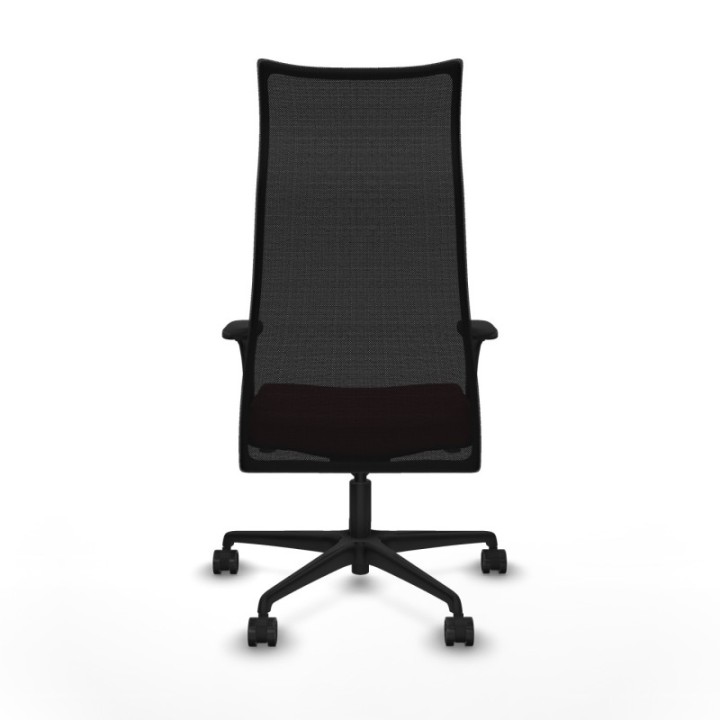 Albacete malla sincro malla negra similpiel granate brazos 1D base nailon ruedas 65 mm nailon