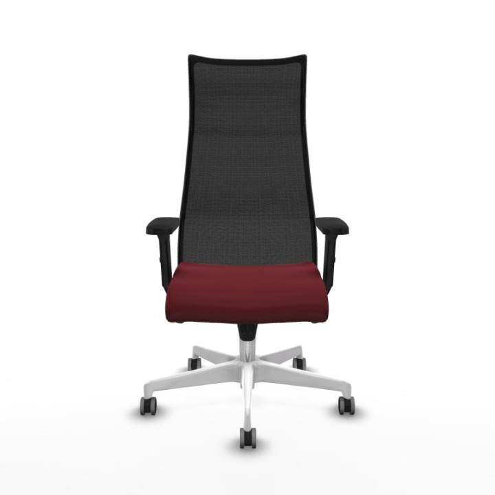 Albacete malla sincro malla negra similpiel granate brazos 2D base blanca ruedas 65mm engomadas