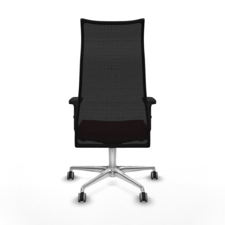 Albacete malla sincro malla negra similpiel granate brazos 2D base aluminio ruedas 65mm engomadas