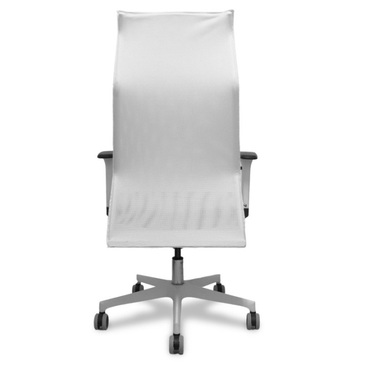 Sillón Albacete malla blanco bali turquesa brazos blancos base blanca ruedas parqué 65mm