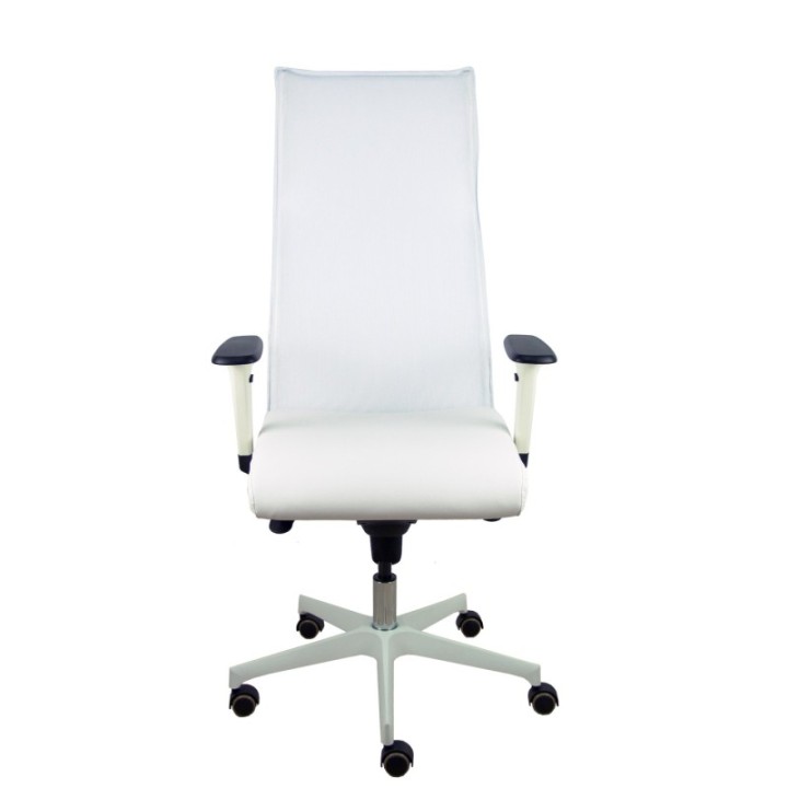 Sillón Albacete malla blanco similpiel blanco