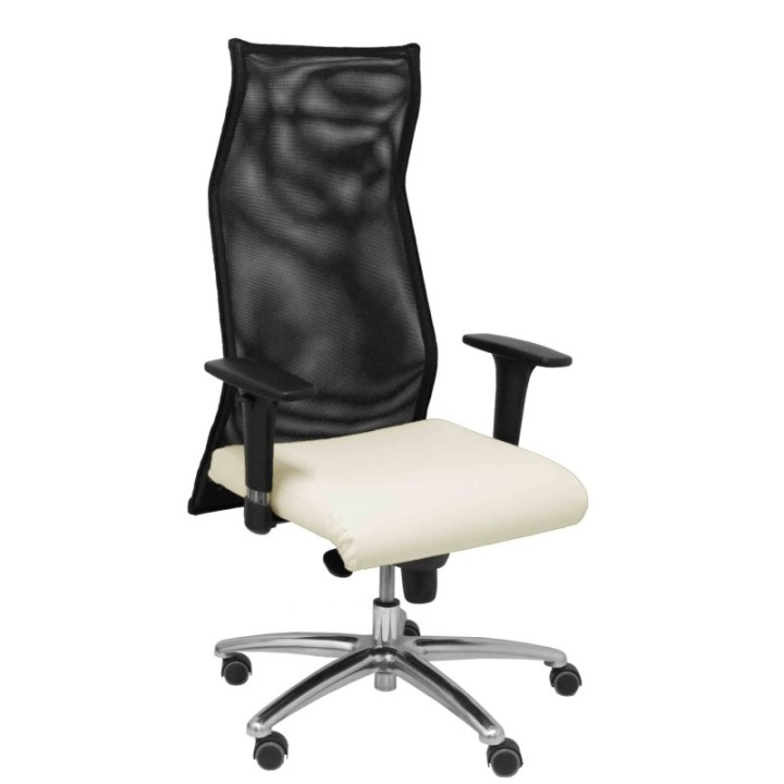 Sillon Albacete malla similpiel crema