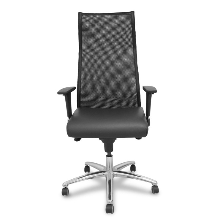 Sillón Albacete malla XL similpiel negro hasta 160kg