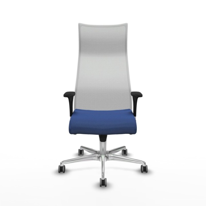 Albacete malla XL sincro malla blanca bali azul marino brazos 1D base aluminio ruedas 65mm engomadas