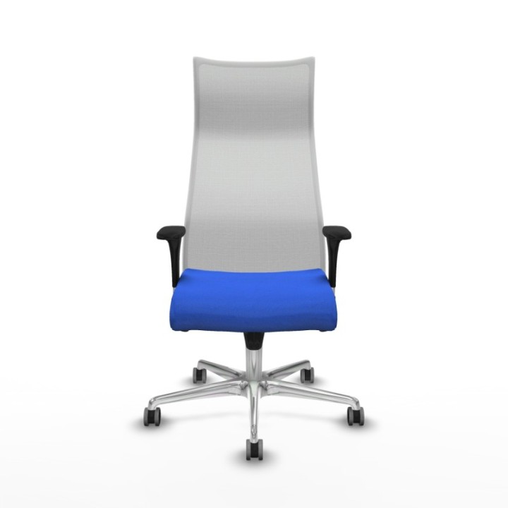 Albacete malla XL sincro malla blanca bali azul brazos 1D base aluminio ruedas 65mm engomadas