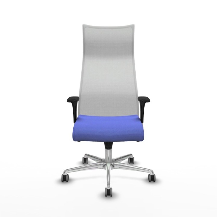 Albacete malla XL sincro malla blanca bali azul claro brazos 1D base aluminio ruedas 65mm engomadas