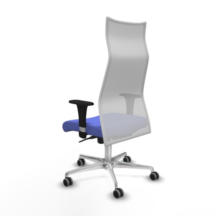 Albacete malla XL sincro malla blanca bali azul claro brazos 1D base aluminio ruedas 65mm engomadas