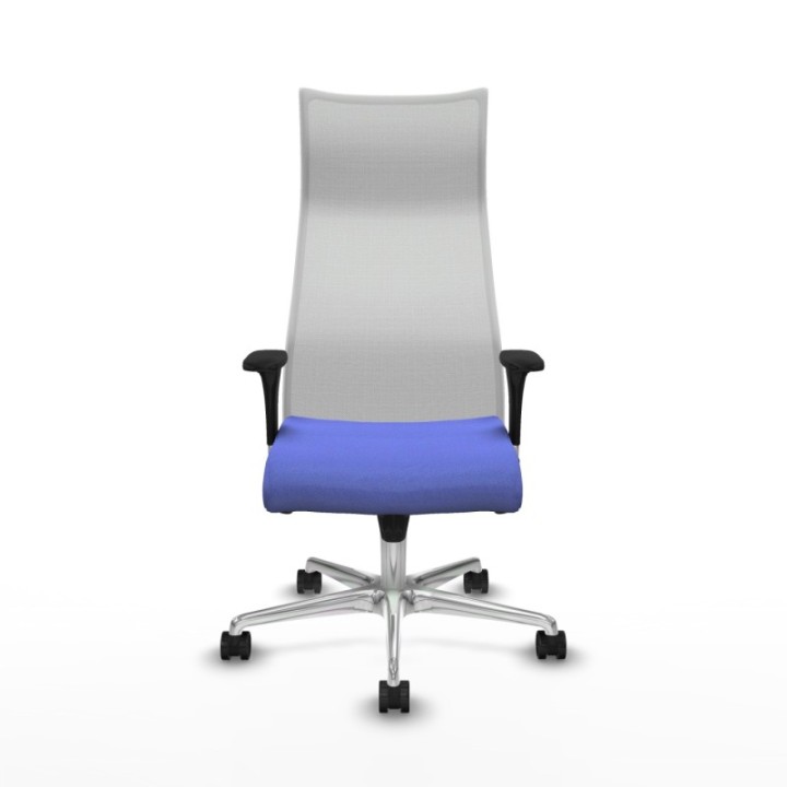 Albacete malla XL sincro malla blanca bali azul claro brazos 1D base aluminio ruedas 65mm nailon