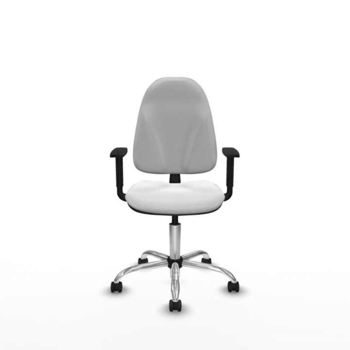 Algarra CP bali blanco brazos 1D base cromada ruedas autofrenantes 50mm