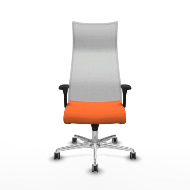 Albacete malla XL sincro malla blanca bali naranja brazos 1D base aluminio ruedas 65mm engomadas