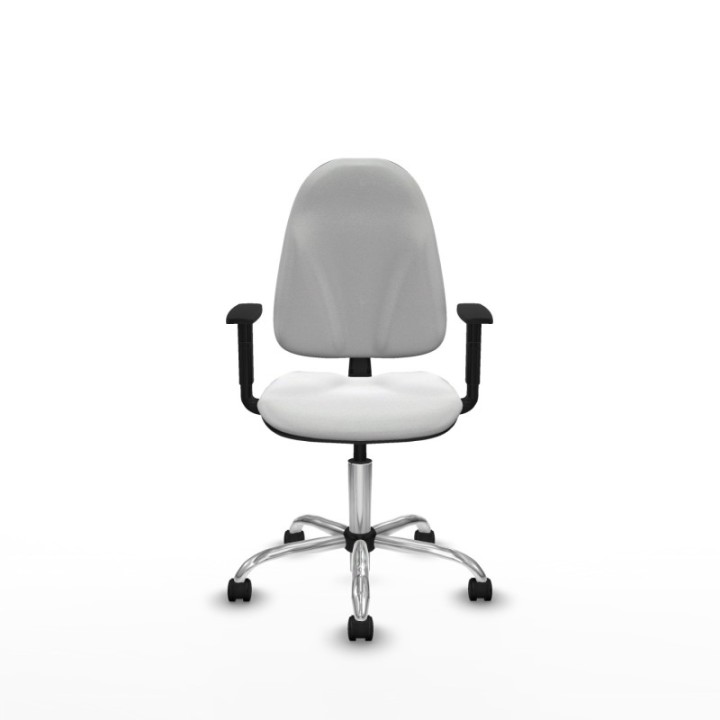 Algarra CP bali blanco brazos 1D base cromada ruedas nailon 50mm