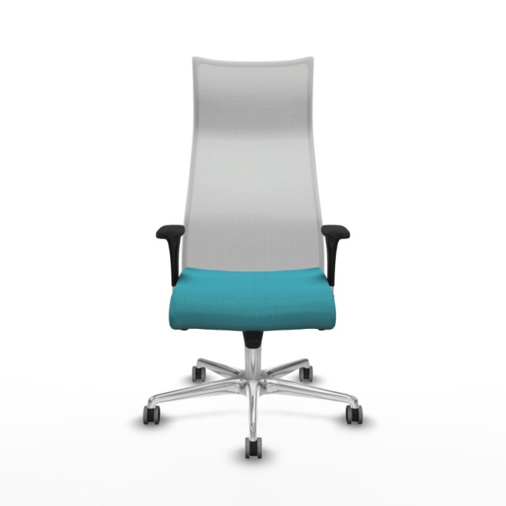 Albacete malla XL sincro malla blanca bali turquesa brazos 1D base aluminio ruedas 65mm engomadas