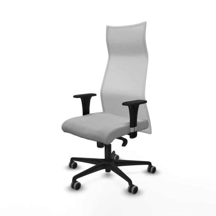 Albacete malla XL sincro malla blanca bali gris claro brazos 1D base nailon ruedas 65mm engomadas