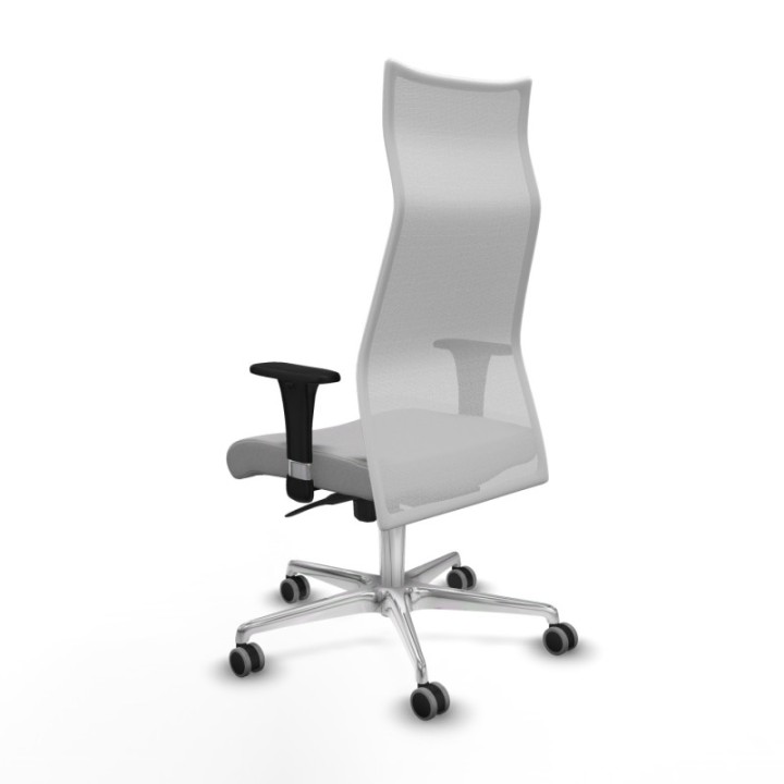 Albacete malla XL sincro malla blanca bali gris claro brazos 1D base aluminio ruedas 65mm engomadas