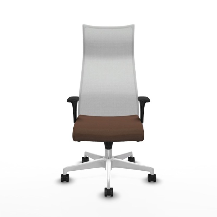 Albacete malla XL sincro malla blanca bali marrón oscuro brazos 1D base blanca ruedas 65mm nailon