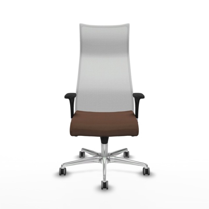 Albacete malla XL sincro malla blanca bali marrón oscuro brazos 1D base aluminio ruedas 65mm engomadas