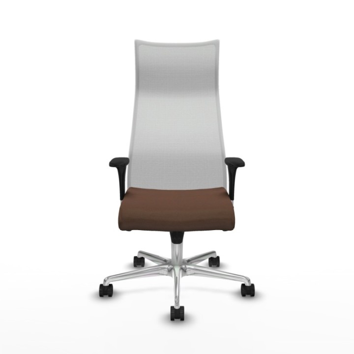 Albacete malla XL sincro malla blanca bali marrón oscuro brazos 1D base aluminio ruedas 65mm nailon