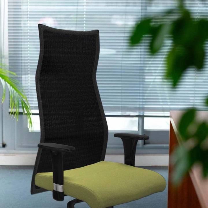 Albacete malla XL sincro malla blanca bali marrón oscuro brazos 1D base aluminio ruedas 65mm nailon