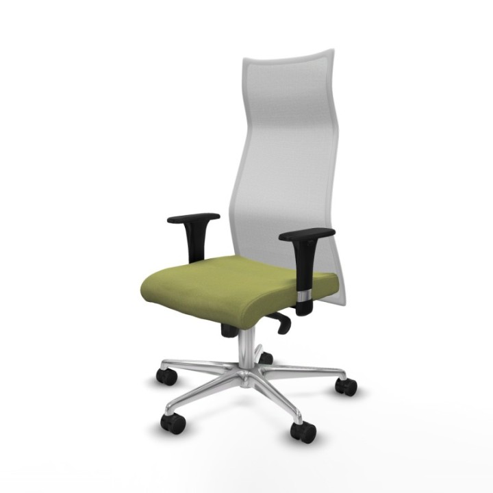 Albacete malla XL sincro malla blanca bali verde oliva brazos 1D base aluminio ruedas 65mm nailon