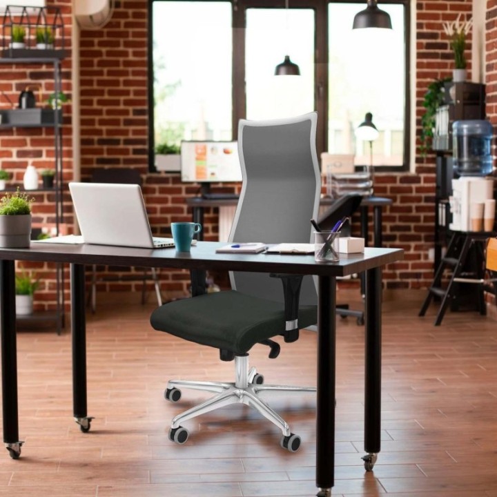 Albacete malla XL sincro malla blanca bali gris oscuro brazos 1D base aluminio ruedas 65mm engomadas