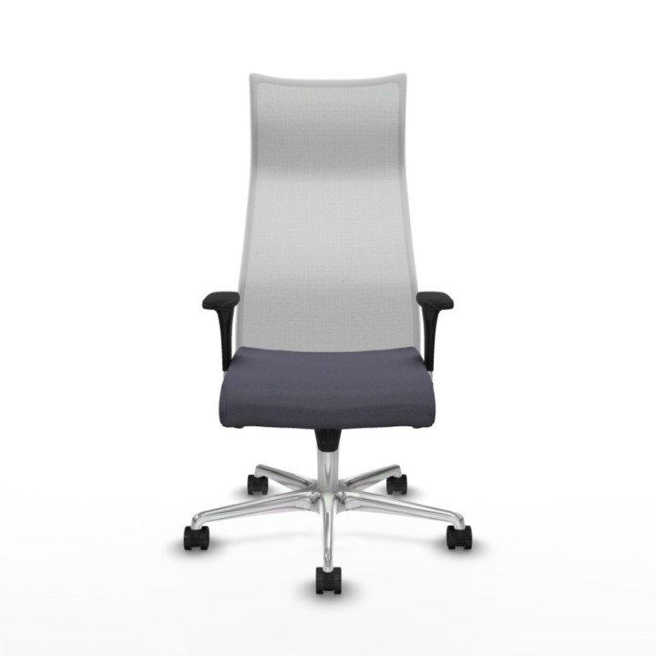 Albacete malla XL sincro malla blanca bali gris oscuro brazos 1D base aluminio ruedas 65mm nailon