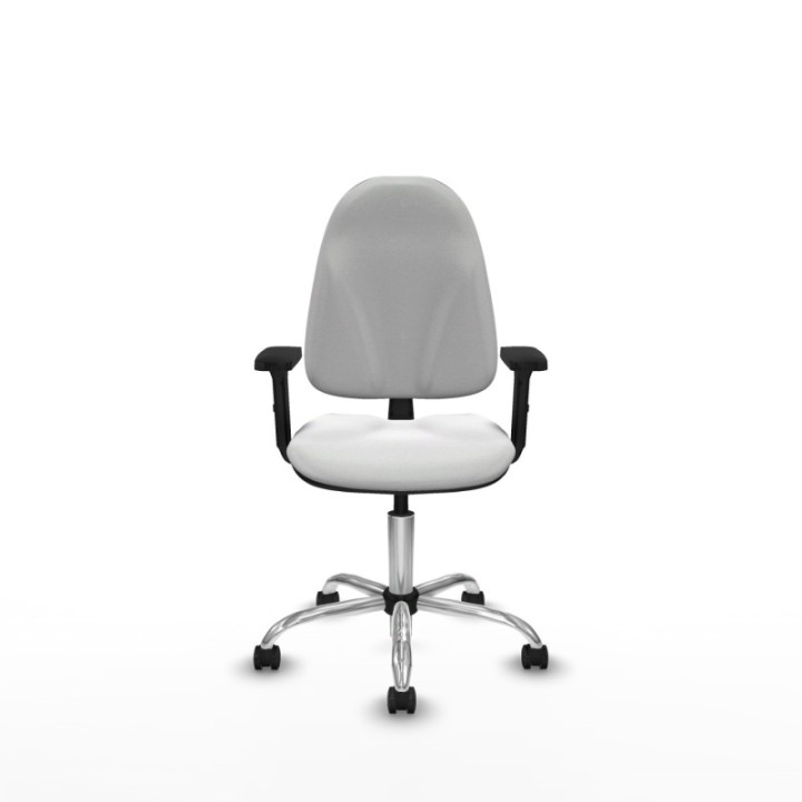 Algarra CP bali blanco brazos 2D base cromada ruedas autofrenantes 50mm