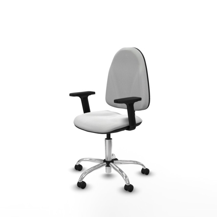 Algarra CP bali blanco brazos 2D base cromada ruedas autofrenantes 50mm