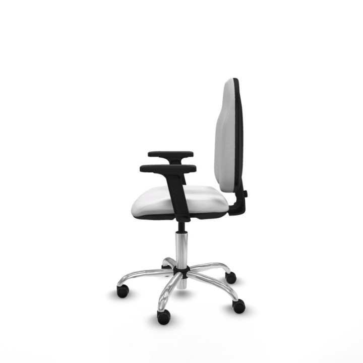 Algarra CP bali blanco brazos 2D base cromada ruedas autofrenantes 50mm