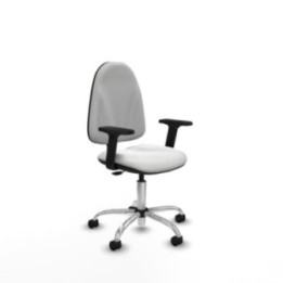 Algarra CP bali blanco brazos 2D base cromada ruedas nailon 50mm