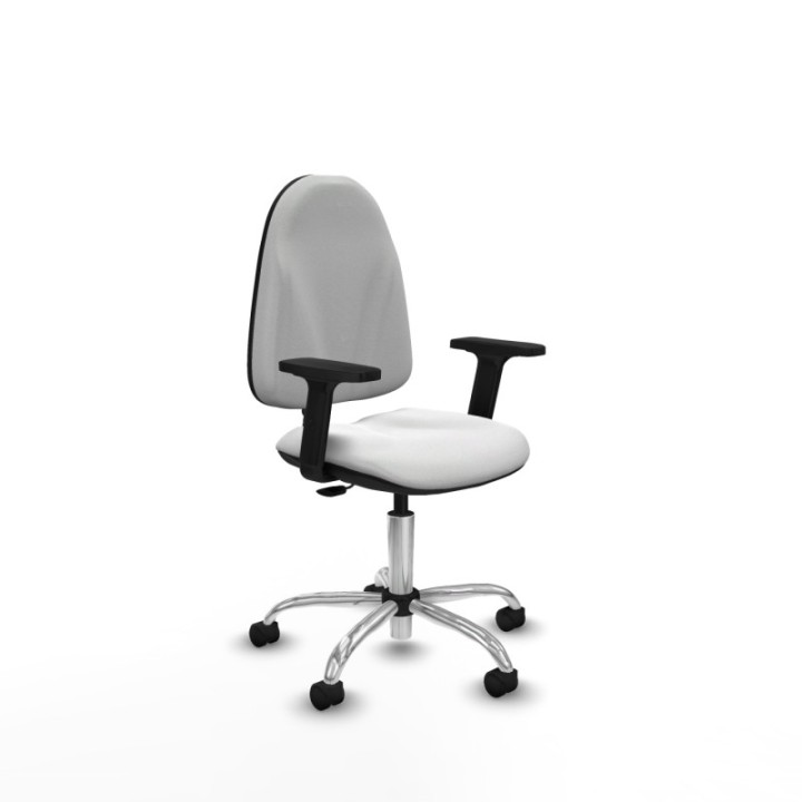 Algarra CP bali blanco brazos 2D base cromada ruedas nailon 50mm