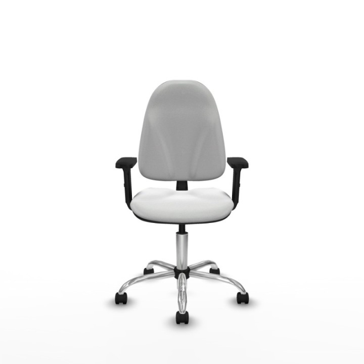 Algarra CP bali blanco brazos 2D base cromada ruedas nailon 50mm