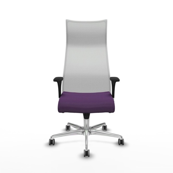 Albacete malla XL sincro malla blanca bali morado brazos 1D base aluminio ruedas 65mm engomadas