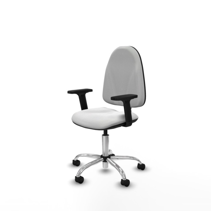 Algarra CP bali blanco brazos 2D base cromada ruedas nailon 50mm