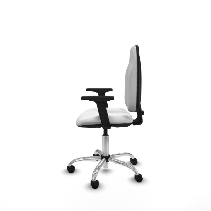 Algarra CP bali blanco brazos 2D base cromada ruedas nailon 50mm