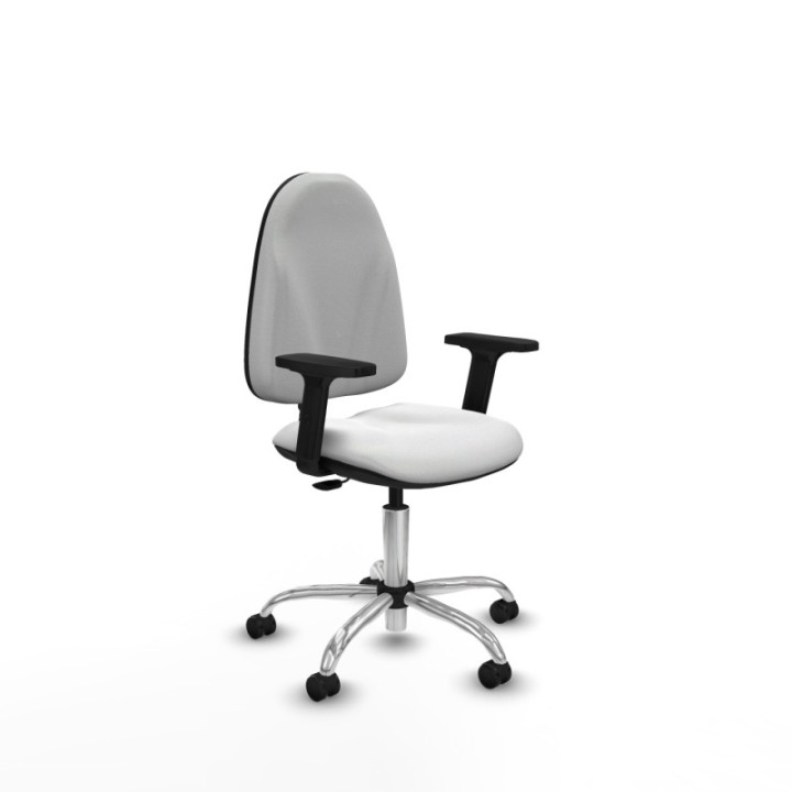 Algarra CP bali blanco brazos 2D base cromada ruedas engomadas 50mm