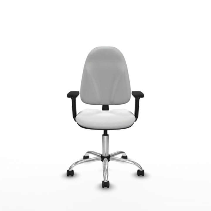 Algarra CP bali blanco brazos 2D base cromada ruedas engomadas 50mm