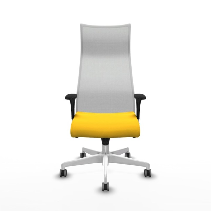 Albacete malla XL sincro malla blanca similpiel amarillo brazos 1D base blanca ruedas 65mm engomadas