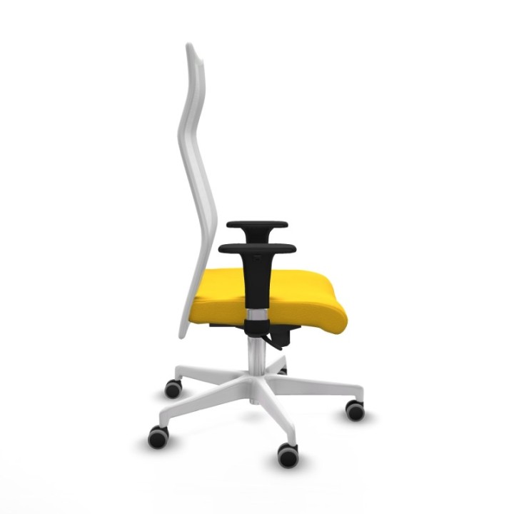 Albacete malla XL sincro malla blanca similpiel amarillo brazos 1D base blanca ruedas 65mm engomadas