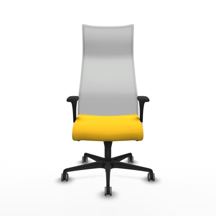 Albacete malla XL sincro malla blanca similpiel amarillo brazos 1D base nailon ruedas 65mm engomadas