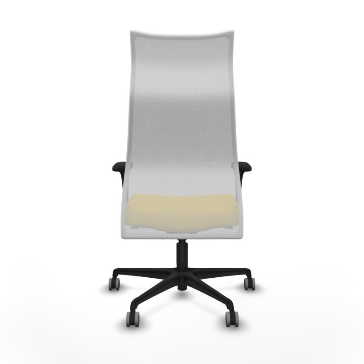 Albacete malla XL sincro malla blanca similpiel amarillo brazos 1D base nailon ruedas 65mm engomadas