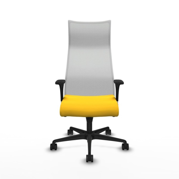 Albacete malla XL sincro malla blanca similpiel amarillo brazos 1D base nailon ruedas 65mm nailon