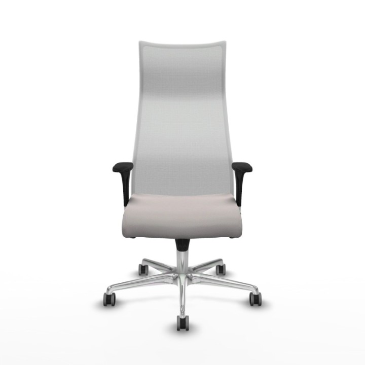 Albacete malla XL sincro malla blanca similpiel blanco brazos 1D base aluminio ruedas 65mm engomadas